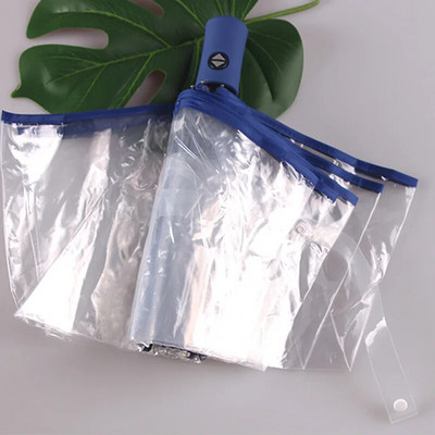 Läbipaistev automaatne vihmavari, tuulekindel automaatne kokkupandav must vihmavari, meeste naiste välireisid, kokkupandav auto päikesevari