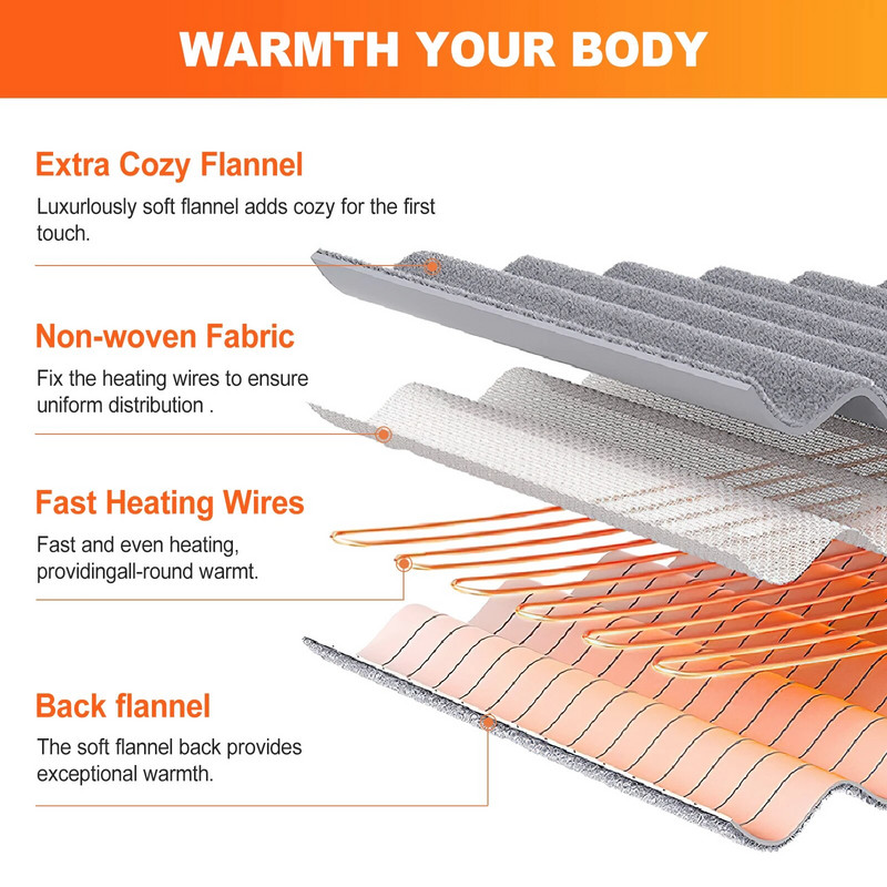 Električna deka Flanelska deka Madrac Zimska periva u perilici Dvoslojna kontrola temperature Toplija grijana deka