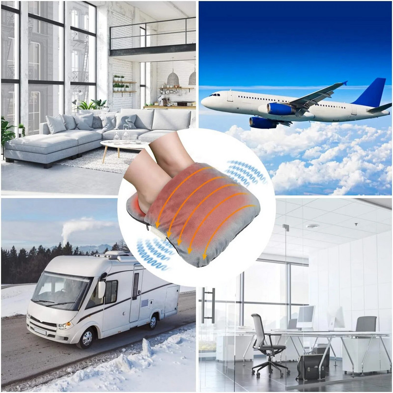 Zimski USB električni grijač za stopala Masažni jastučić za grijanje Univerzalni mekani grijač za stopala od flanela Kućanska podloga za grijanje stopala Siva