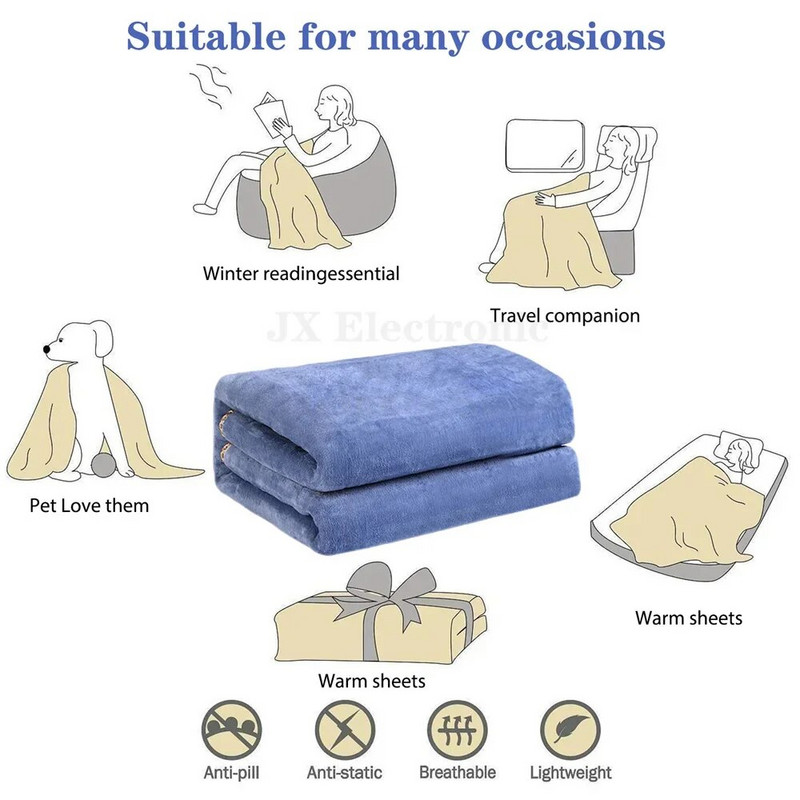 Електрическо одеяло По-дебел нагревател Двойно нагревател за тяло 50*80 180*90 180*120CM Одеяло Термостат Електрическо нагревателно одеяло Електрическо