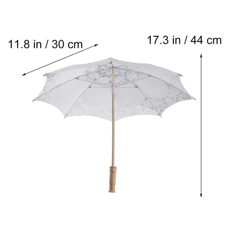 Čipkasti kišobran, ručno rađeni pamučni zanatski rekvizit za fotografiranje Vjenčani kišobran, promjer 60 cm (bijeli)