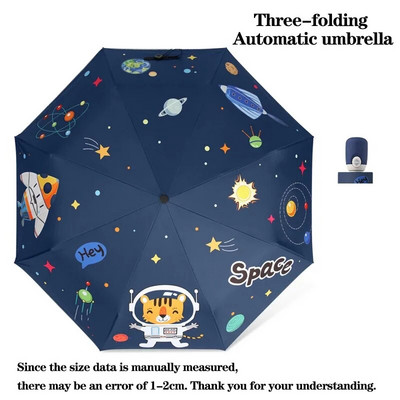 Umbrelă automată dinozaur astronaut unicorn Umbrelă rezistentă la vânt Umbrelă pliabilă Umbrelă cu dungi reflectorizante Cadou minunat