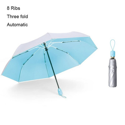 8 Ribs Pocket Mini Umbrella Anti UV Paraguas Sun Umbrella Lietui atsparus vėjui Lengvas sulankstomas nešiojamas skėčiai moterims Vyrams Vaikams