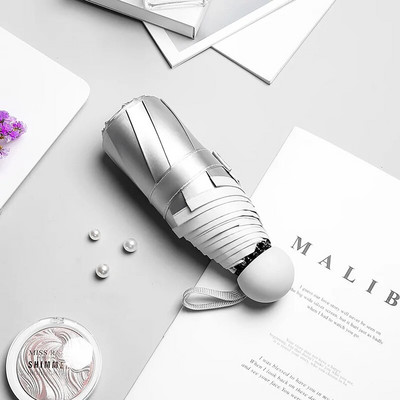 8 Ribs Pocket Mini Umbrella Anti UV Paraguas Sun Umbrella Lietui atsparus vėjui Lengvas sulankstomas nešiojamas skėčiai moterims Vyrams Vaikams