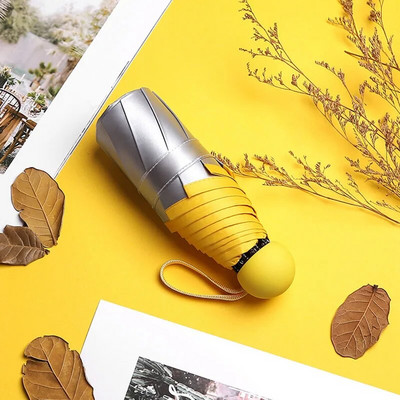 8 Ribs Pocket Mini Umbrella Anti UV Paraguas Sun Umbrella Lietui atsparus vėjui Lengvas sulankstomas nešiojamas skėčiai moterims Vyrams Vaikams