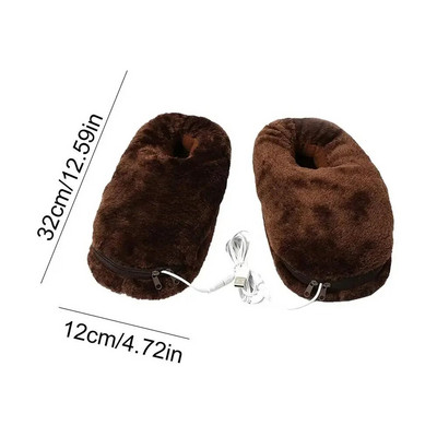 Papuci cu încălzire prin USB Încălzitor electric pentru picior pantofi Încălzitoare de pluș pentru picioare pentru femei, cizme reîncărcabile de iarnă, pentru încălzire, pantofi