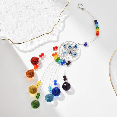 Sun Catcher Crystal Suncatcher Kabantys stiklinės prizmės vėjo varpeliai Light Catcher drugelių vėjo pakabukai, skirti automobilių sodo dekoravimui