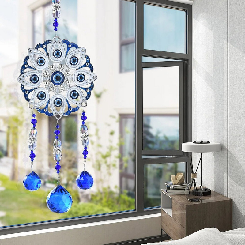 Sun Catcher Crystal Suncatcher Kabantys stiklinės prizmės vėjo varpeliai Light Catcher drugelių vėjo pakabukai, skirti automobilių sodo dekoravimui