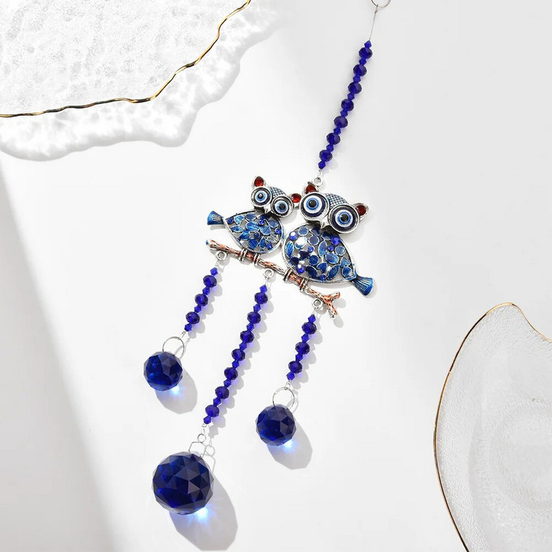 Sun Catcher Crystal Suncatcher Kabantys stiklinės prizmės vėjo varpeliai Light Catcher drugelių vėjo pakabukai, skirti automobilių sodo dekoravimui