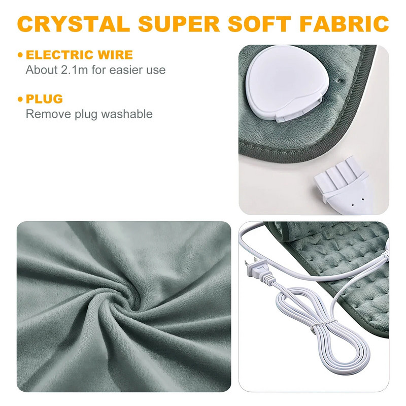 Elektrinis šildymo padas antklodė laikmatis Fizioterapinis kaitinimo padas pečių, kaklo, nugaros, stuburo kojų skausmui malšinti žiemos šiltas paklodė