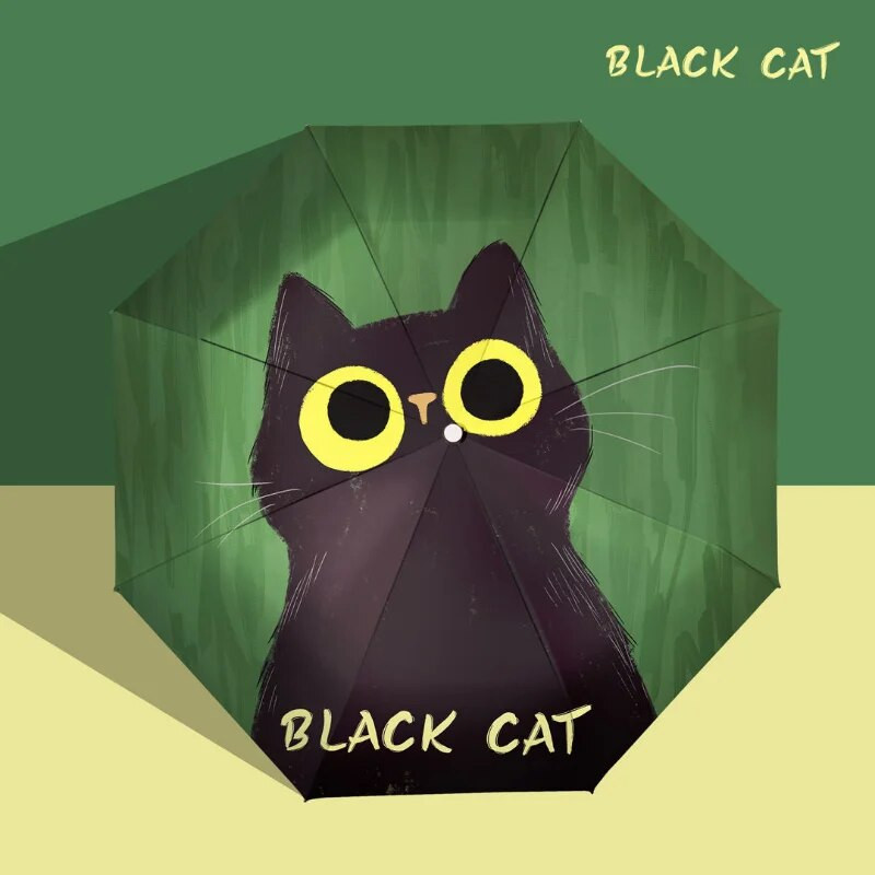 Musta kassi roheline vihmavari 3 kokkupandav kaasaskantav päikese UV-vastane must kate tuulekindel loomade sombrillad kõrge kvaliteediga