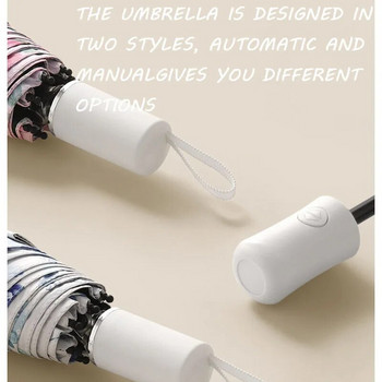 Oulylan Rain and Shine Dual Purpose Women Shading Umbrella Αντιανεμική Ομπρέλα Ομπρέλα Εκτύπωση Πτυσσόμενη πλήρως αυτόματη