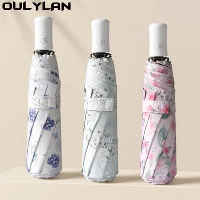 Oulylan Rain and Shine Dual Purpose Women  Sun Shading Umbrella Windproof Umbrellas Umbrella PrintingFolding Fully Automatic