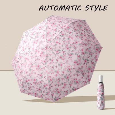 Oulylan Rain and Shine Dual Purpose Ženski kišobran za zaštitu od sunca Vjetrootporan kišobran Kišobran Printing Sklopivi potpuno automatski