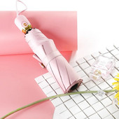 Μικρή ομπρέλα με λαβή ταιριάσματος χρώματος, αυτόματη αναδιπλούμενη ομπρέλα για γυναίκες και άνδρες, μονόχρωμες, δημιουργικές ομπρέλες ηλίου βινυλίου