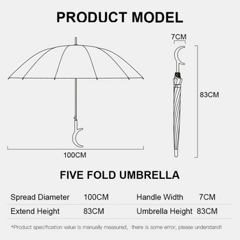 Висококачествен чадър с прозрачна дълга дръжка Чадър за мъже и жени с плътна полумесечна дръжка Творчески чадър с прозрачна параплу
