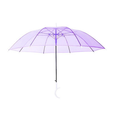 Umbrelă de înaltă calitate Umbrelă transparentă cu mâner lung Umbrelă pentru bărbați și femei cu mâner în semilună solidă Umbrelă creativă Paraplu transparent