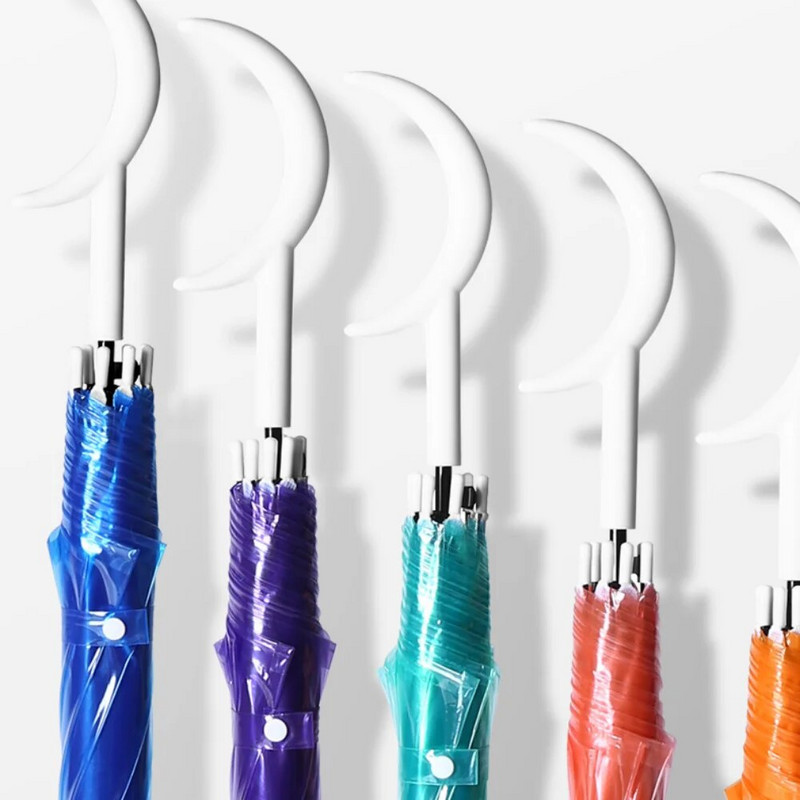 Visokokvalitetni kišobran s prozirnom dugom ručkom Kišobran za muškarce i žene s punom ručkom u obliku polumjeseca Kreativni kišobran s prozirnom paraplu