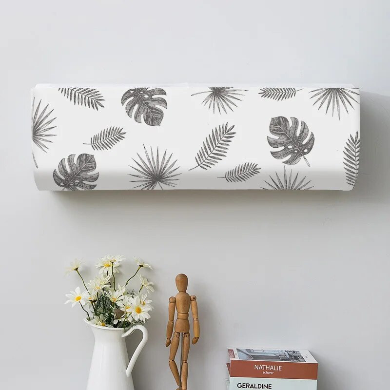 1 vnt. oro kondicionieriaus dangtelis, pakabinamas patalpose oro kondicionavimo apsauginis dėklas, atogrąžų lapai, atspausdinti dulkių dangteliai namų dekoravimui