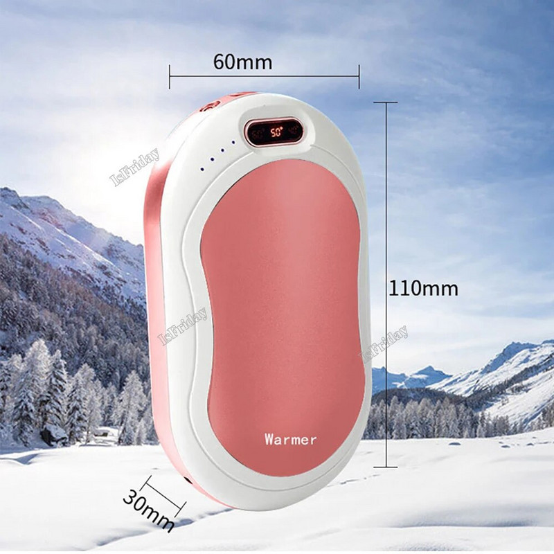 Grijači za ruke, rukavi, grijači za štednjak, punjiva prijenosna baterija od 6000 mAh, dvostrani prikaz temperature grijanja, praktičan za grijanje