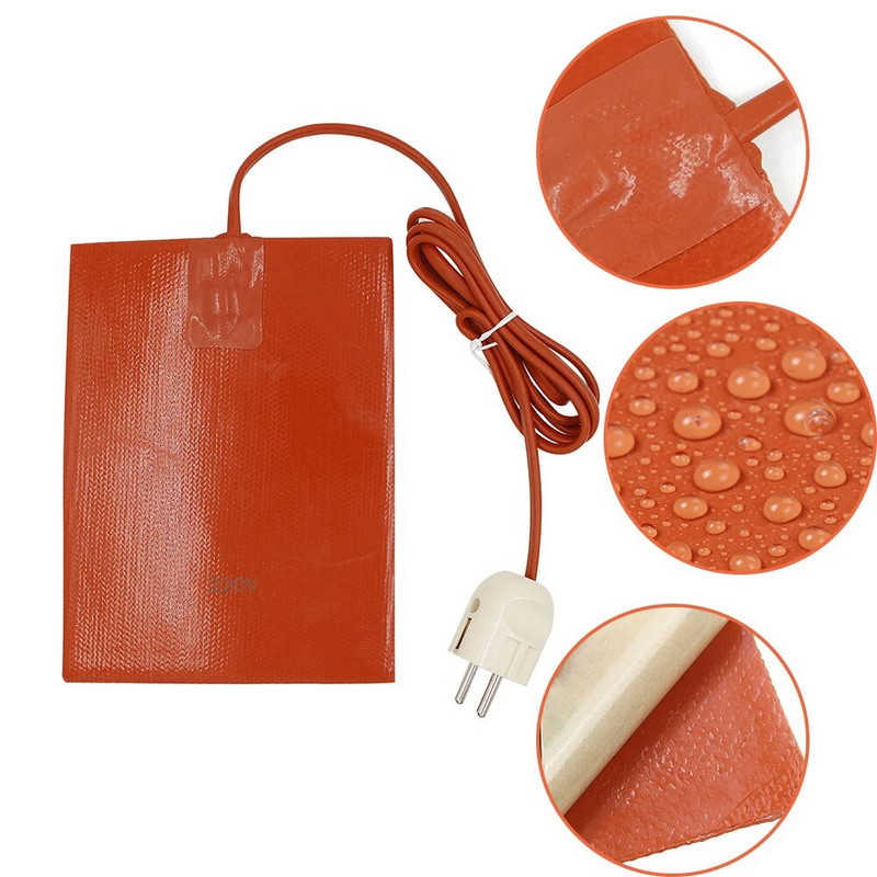 Încălzitor plat pătrat de 110 V 220 V, flexibil, rezistent la apă, 300 W, pentru rezervor de ulei de motor, priză UE/SUA, rezervor de apă, covoraș de încălzire electrică