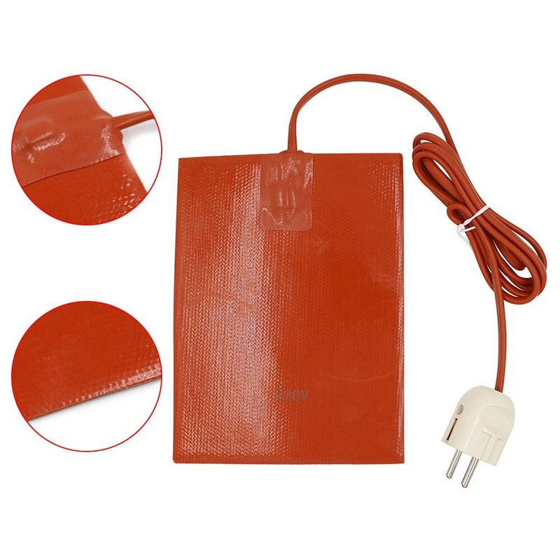 Încălzitor plat pătrat de 110 V 220 V, flexibil, rezistent la apă, 300 W, pentru rezervor de ulei de motor, priză UE/SUA, rezervor de apă, covoraș de încălzire electrică