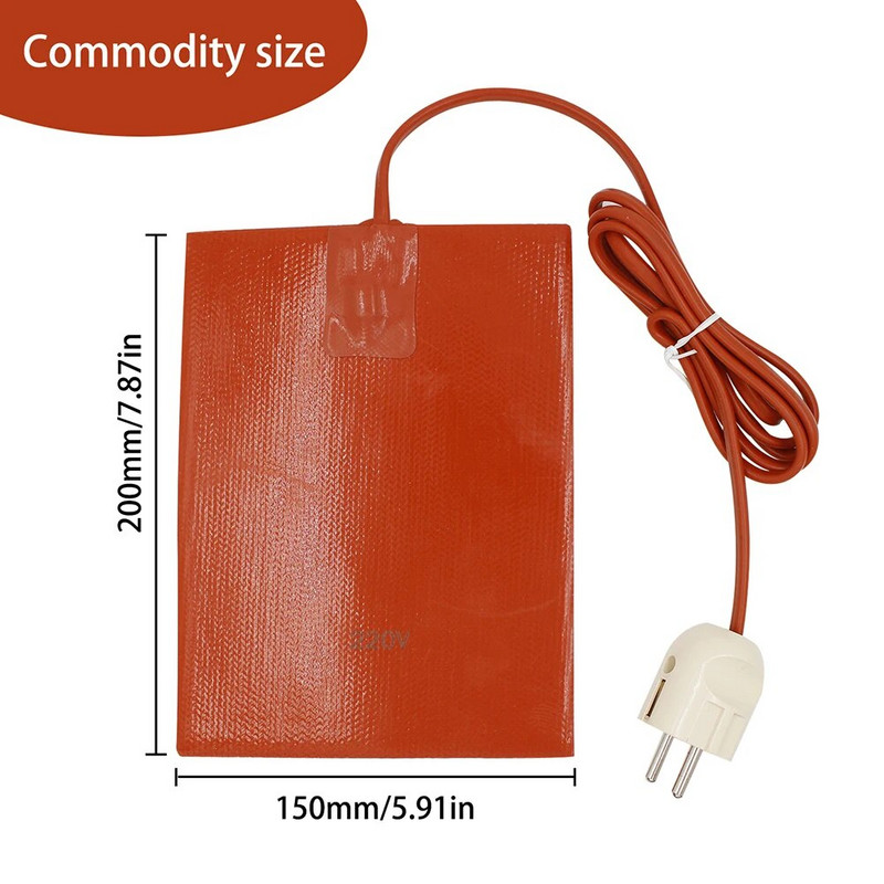 Încălzitor plat pătrat de 110 V 220 V, flexibil, rezistent la apă, 300 W, pentru rezervor de ulei de motor, priză UE/SUA, rezervor de apă, covoraș de încălzire electrică