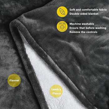 Ново електрическо одеяло, удебелено двустранно отоплително покривало, одеяло, налична температура, регулируема с контрол на таймера за зимата