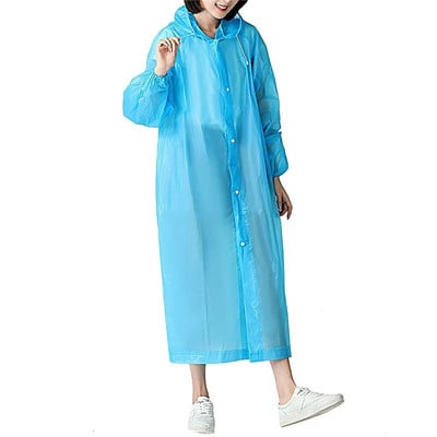 1vnt. Aukštos kokybės Eva Unisex lietpaltis pastorintas itin lengvas vandeniui atsparus paltas nuo lietaus moteriškas vyriškas juodas kempingo vandeniui atsparus lietaus kostiumas