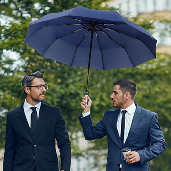Напълно автоматичен чадър за дъжд за мъже, жени, ветроустойчив, компактен, луксозен бизнес мъжки, големи чадъри, сгъваем чадър за пътуване