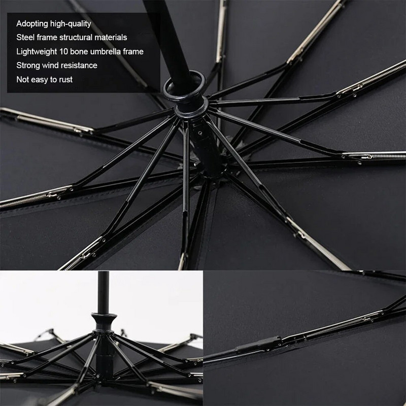 Πλήρως αυτόματη ομπρέλα βροχής για άντρες Γυναικεία αντιανεμική συμπαγής πολυτελής επαγγελματική ανδρική ομπρέλα πτυσσόμενη ομπρέλα ταξιδιού