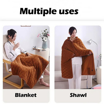 Преносимо топло електрическо одеяло Зимно USB удебелено нагревателно шалче Подложка за миене Топло одеяло Зимен офис шал Топло одеяло
