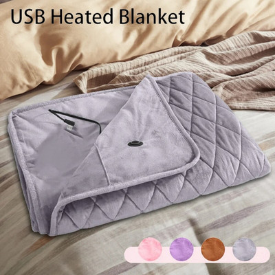 Portable Warm Electric Blanket Winter Usb Thickened Heating Shawl Pad Washable Warmer Blanket Winter Office Shawl Warm Blanket