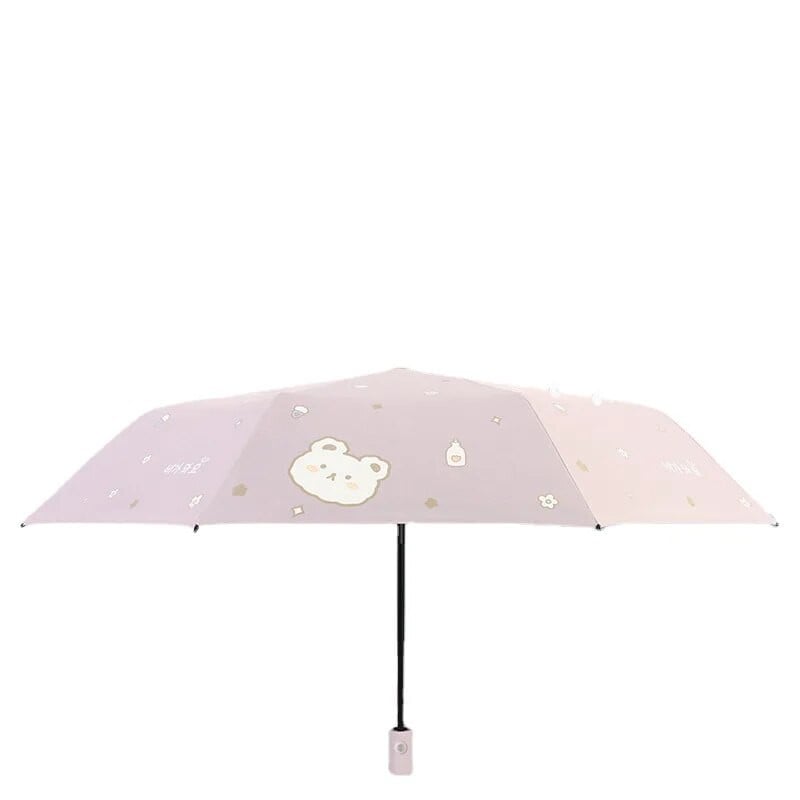 ομπρέλα ομπρέλας Cute Little Bear Αυτόματη ομπρέλα που μπλοκάρει και σκίαση UV Αντιανεμική πτυσσόμενη ομπρέλα Φορητή για ταξιδιωτικό δώρο