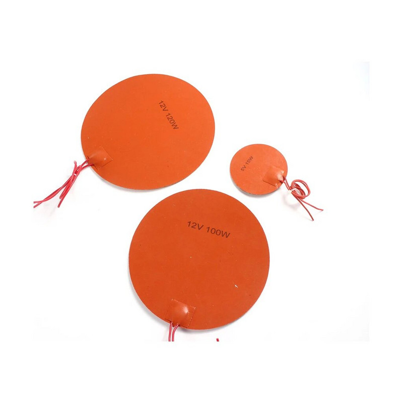 5V 12V 24V 110V 220V Θερμαντικό μαξιλαράκι σιλικόνης από καουτσούκ στρογγυλό κύκλο θερμαντήρα ματ Πλάκα αδιάβροχο αυτοκόλλητο κόλλα 3D εκτυπωτή