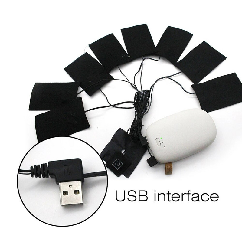 5/6/8 in 1 USB Šiltos pastos pagalvėlės Drabužiai Šildytuvai Temperatūra Elektrinis saugus kaitinimo paklodė Šiltesnis padėklas liemenėms Striukė Batai Kojinės