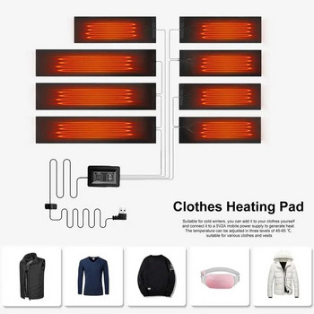 нов 1 комплект USB електрическо отопляемо яке Подгряваща подложка Външна тематична топла зимна нагревателна жилетка Подложки за Направи си сам отопляемо облекло