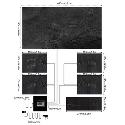 Nou 1 set USB jachetă electrică încălzită pernuță de încălzire în aer liber termică caldă iarnă vestă de încălzire tampoane pentru îmbrăcăminte încălzită de bricolaj