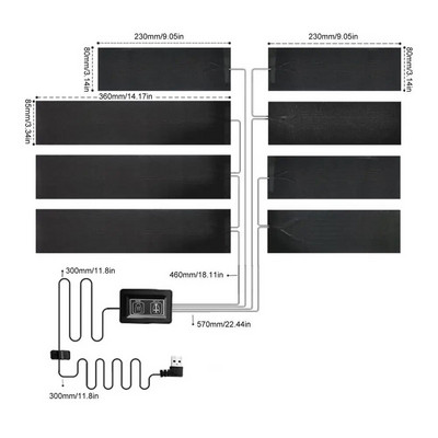 Nou 1 set USB jachetă electrică încălzită pernuță de încălzire în aer liber termică caldă iarnă vestă de încălzire tampoane pentru îmbrăcăminte încălzită de bricolaj