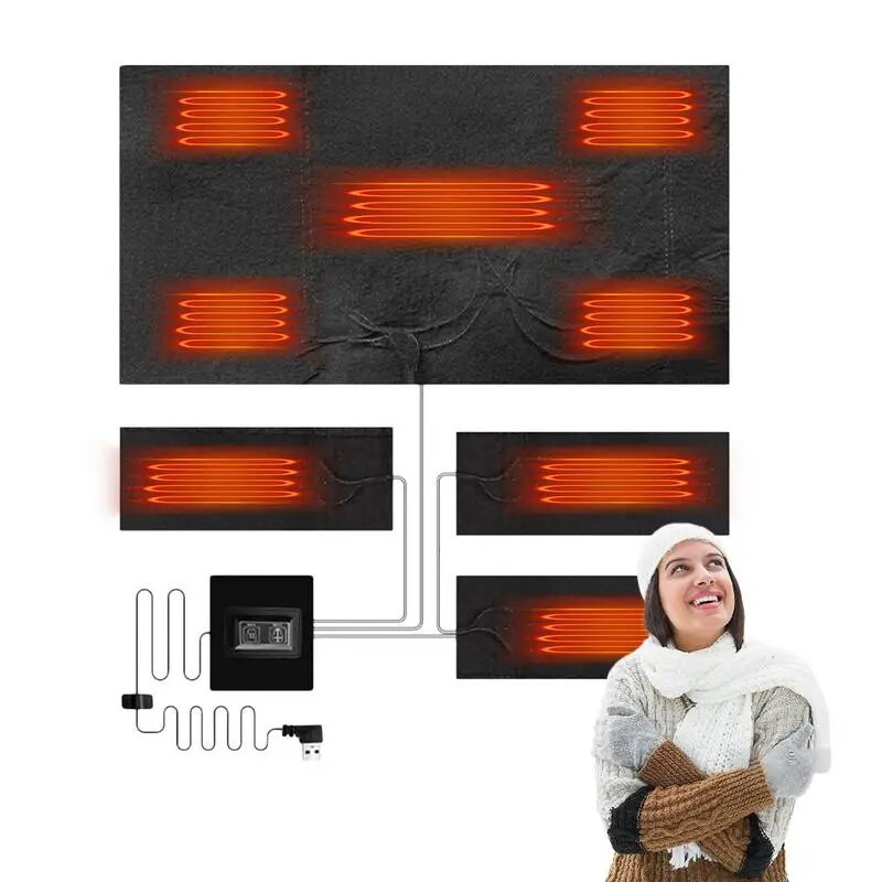 novi 1 set USB električna grijana jakna grijaći jastučić vanjski topli topli zimski prsluk jastučići za DIY grijanu odjeću