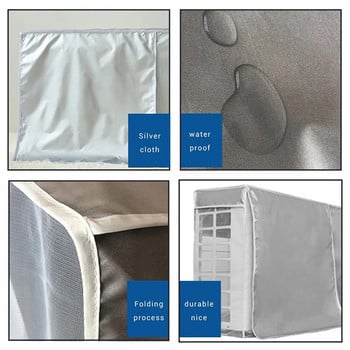 Капак за климатик с 4 размера Капак за външно устройство Капак за основна машина Водоустойчива чанта за почистване на прах и сняг Протектор