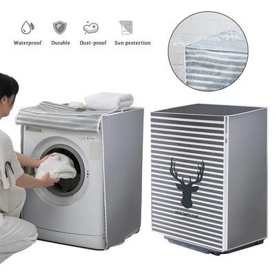 Капак за пералня с предно зареждане Водоустойчив капак за прах Барабан Капак за автоматична пералня Декорация на домакински стоки