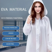 EVA lietpaltis, pastorintas 18 šilko, vienetas sveria apie 150 g Unisex ilgo stiliaus daugkartinio naudojimo lauko žygių lietpaltis, atsparus dilimui