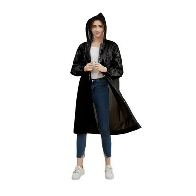 EVA lietpaltis, pastorintas 18 šilko, vienetas sveria apie 150 g Unisex ilgo stiliaus daugkartinio naudojimo lauko žygių lietpaltis, atsparus dilimui