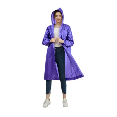 EVA lietpaltis, pastorintas 18 šilko, vienetas sveria apie 150 g Unisex ilgo stiliaus daugkartinio naudojimo lauko žygių lietpaltis, atsparus dilimui