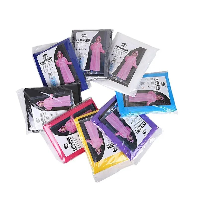 EVA lietpaltis, pastorintas 18 šilko, vienetas sveria apie 150 g Unisex ilgo stiliaus daugkartinio naudojimo lauko žygių lietpaltis, atsparus dilimui