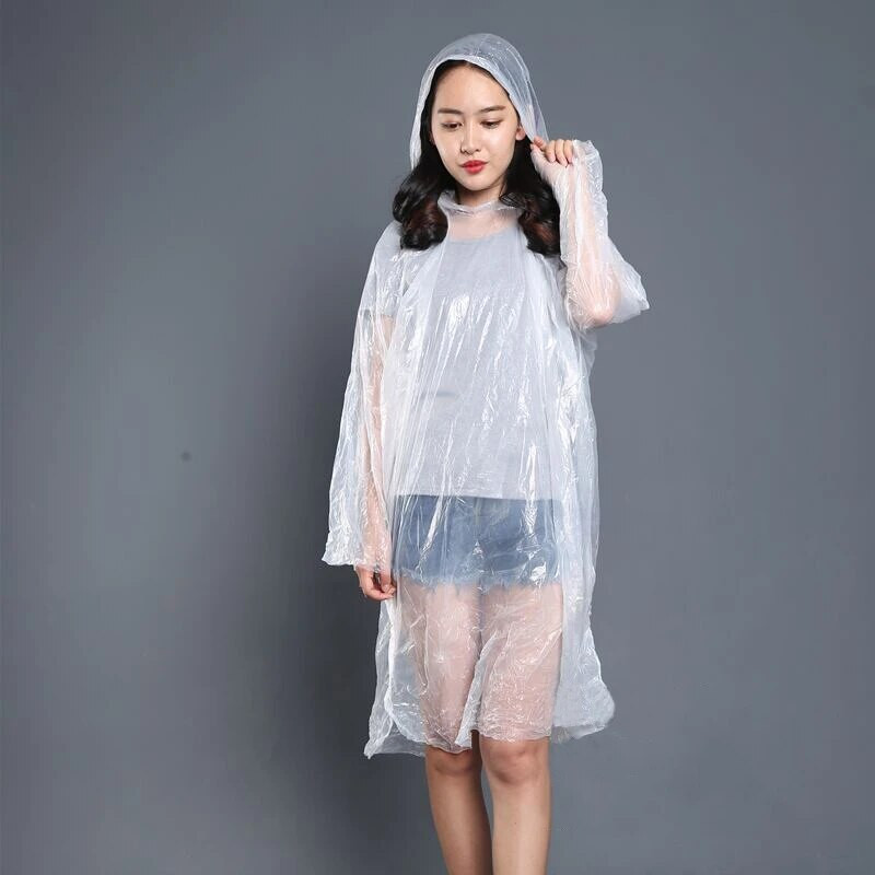 Hordozható, eldobható esőkabát felnőtt esőkabát vízálló vészhelyzeti esőponcsó hordozható esőkabát utazási kemping szabadtéri esőkabát