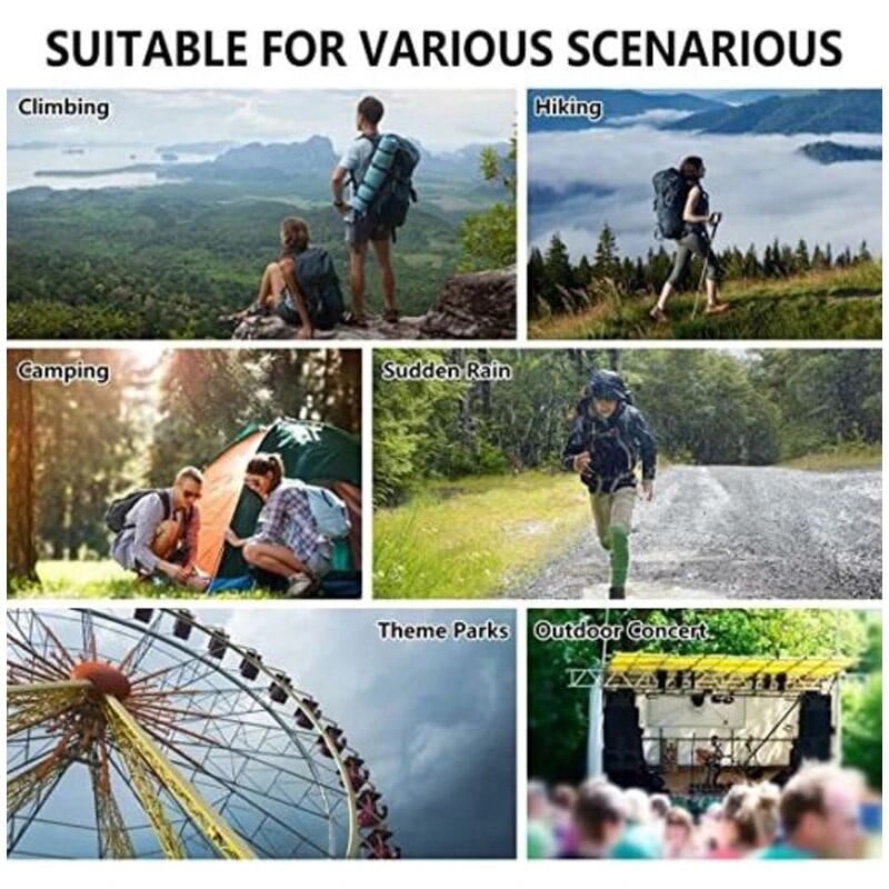 Hordozható, eldobható esőkabát felnőtt esőkabát vízálló vészhelyzeti esőponcsó hordozható esőkabát utazási kemping szabadtéri esőkabát