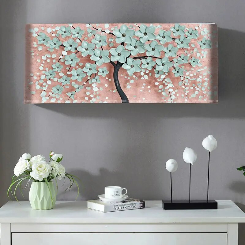 2023 m. Naujas oro kondicionieriaus dulkių dangtelis, poliesterio audinys, skirtas namuose, montuojamas ant sienos, kintamosios srovės dekoravimo apsauga, apsauganti nuo tiesioginio pūtimo