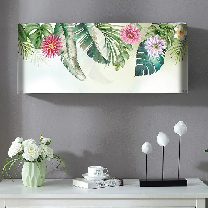 2023 m. Naujas oro kondicionieriaus dulkių dangtelis, poliesterio audinys, skirtas namuose, montuojamas ant sienos, kintamosios srovės dekoravimo apsauga, apsauganti nuo tiesioginio pūtimo